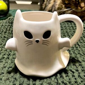 COBWEBS & cauldrons ghost cat mug